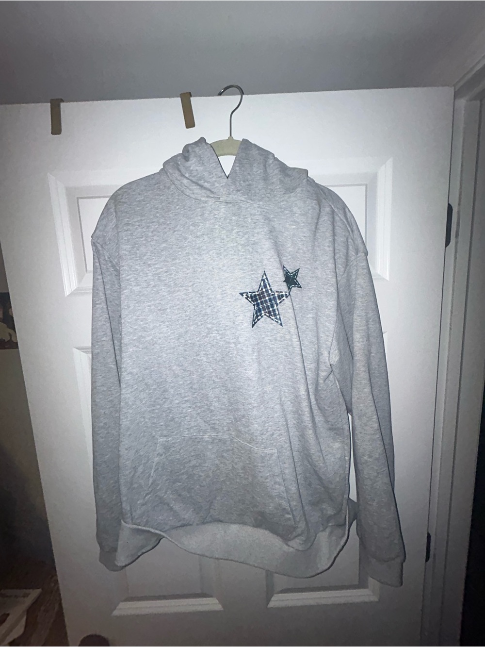 Women’s Light Gray Hoodie with Star Patch